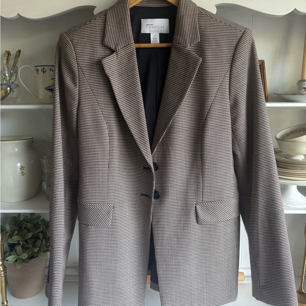 Nordstrom Black and White Checkered Blazer